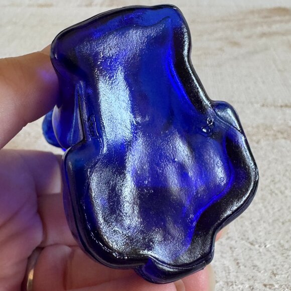 Vintage Cobalt Blue Glass Dog Candy Dispenser Bottle - Picture 6 of 7